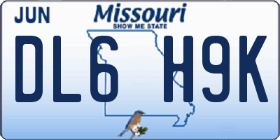 MO license plate DL6H9K