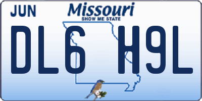 MO license plate DL6H9L