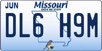 MO license plate DL6H9M