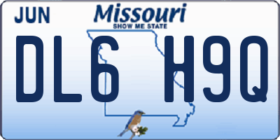 MO license plate DL6H9Q