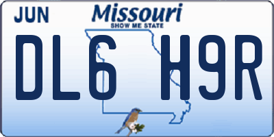 MO license plate DL6H9R
