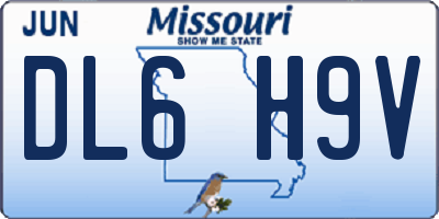 MO license plate DL6H9V
