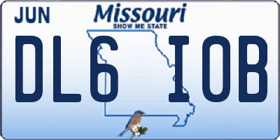 MO license plate DL6I0B