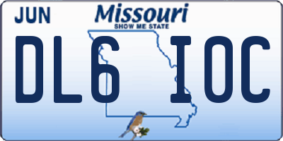 MO license plate DL6I0C