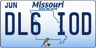 MO license plate DL6I0D