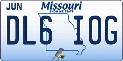 MO license plate DL6I0G