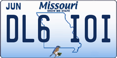 MO license plate DL6I0I
