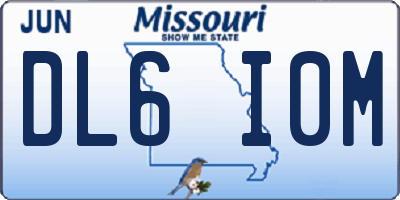 MO license plate DL6I0M