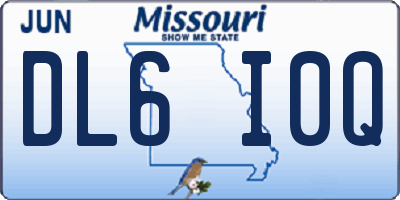 MO license plate DL6I0Q