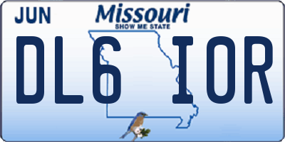 MO license plate DL6I0R