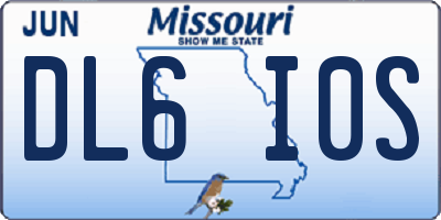 MO license plate DL6I0S