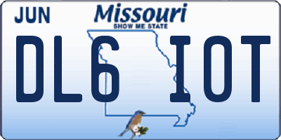 MO license plate DL6I0T