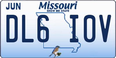 MO license plate DL6I0V