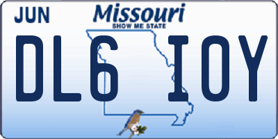 MO license plate DL6I0Y