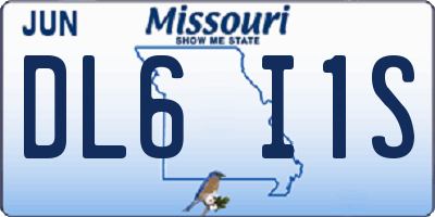 MO license plate DL6I1S