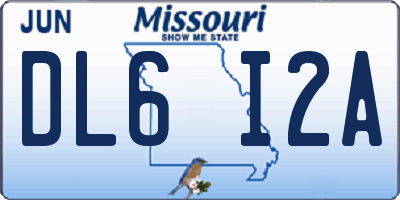 MO license plate DL6I2A