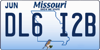 MO license plate DL6I2B