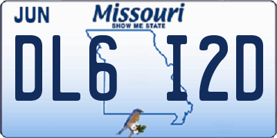 MO license plate DL6I2D