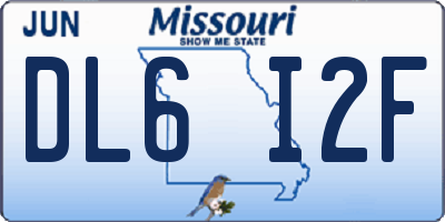 MO license plate DL6I2F