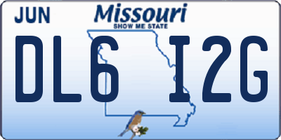 MO license plate DL6I2G