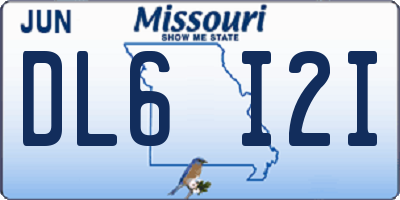 MO license plate DL6I2I