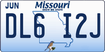 MO license plate DL6I2J
