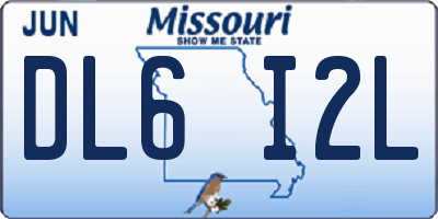 MO license plate DL6I2L