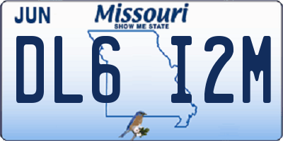 MO license plate DL6I2M
