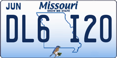 MO license plate DL6I2O