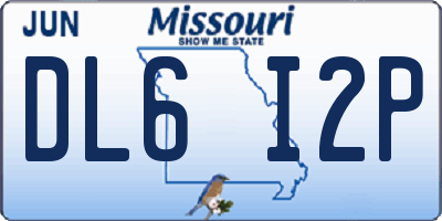 MO license plate DL6I2P