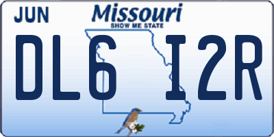 MO license plate DL6I2R