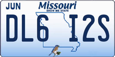 MO license plate DL6I2S