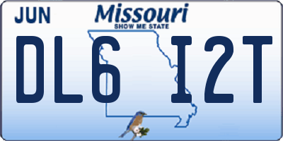 MO license plate DL6I2T