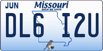 MO license plate DL6I2U