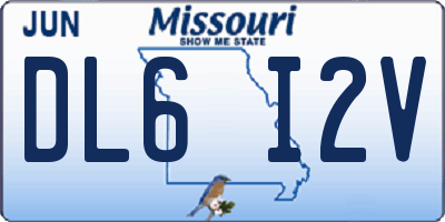 MO license plate DL6I2V