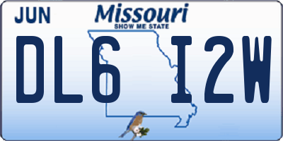 MO license plate DL6I2W