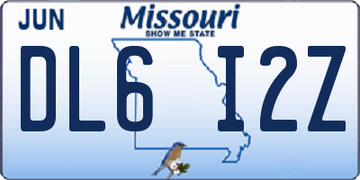 MO license plate DL6I2Z