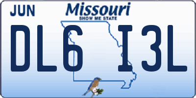 MO license plate DL6I3L