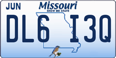 MO license plate DL6I3Q