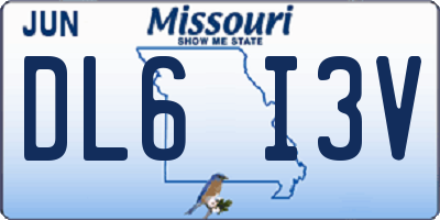 MO license plate DL6I3V