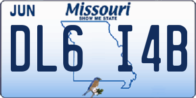 MO license plate DL6I4B