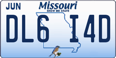MO license plate DL6I4D