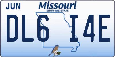 MO license plate DL6I4E