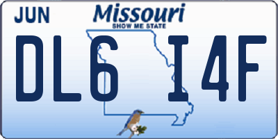 MO license plate DL6I4F