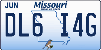 MO license plate DL6I4G