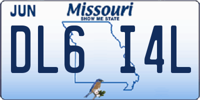 MO license plate DL6I4L