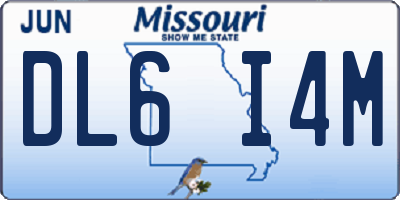 MO license plate DL6I4M