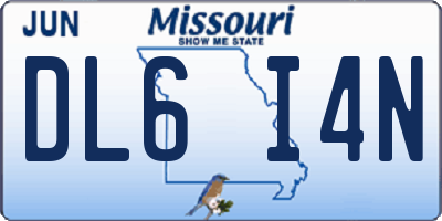 MO license plate DL6I4N
