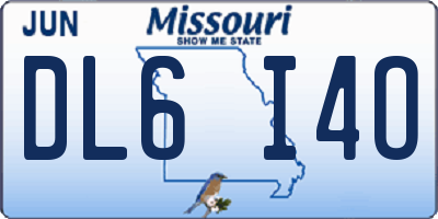 MO license plate DL6I4O