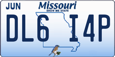 MO license plate DL6I4P